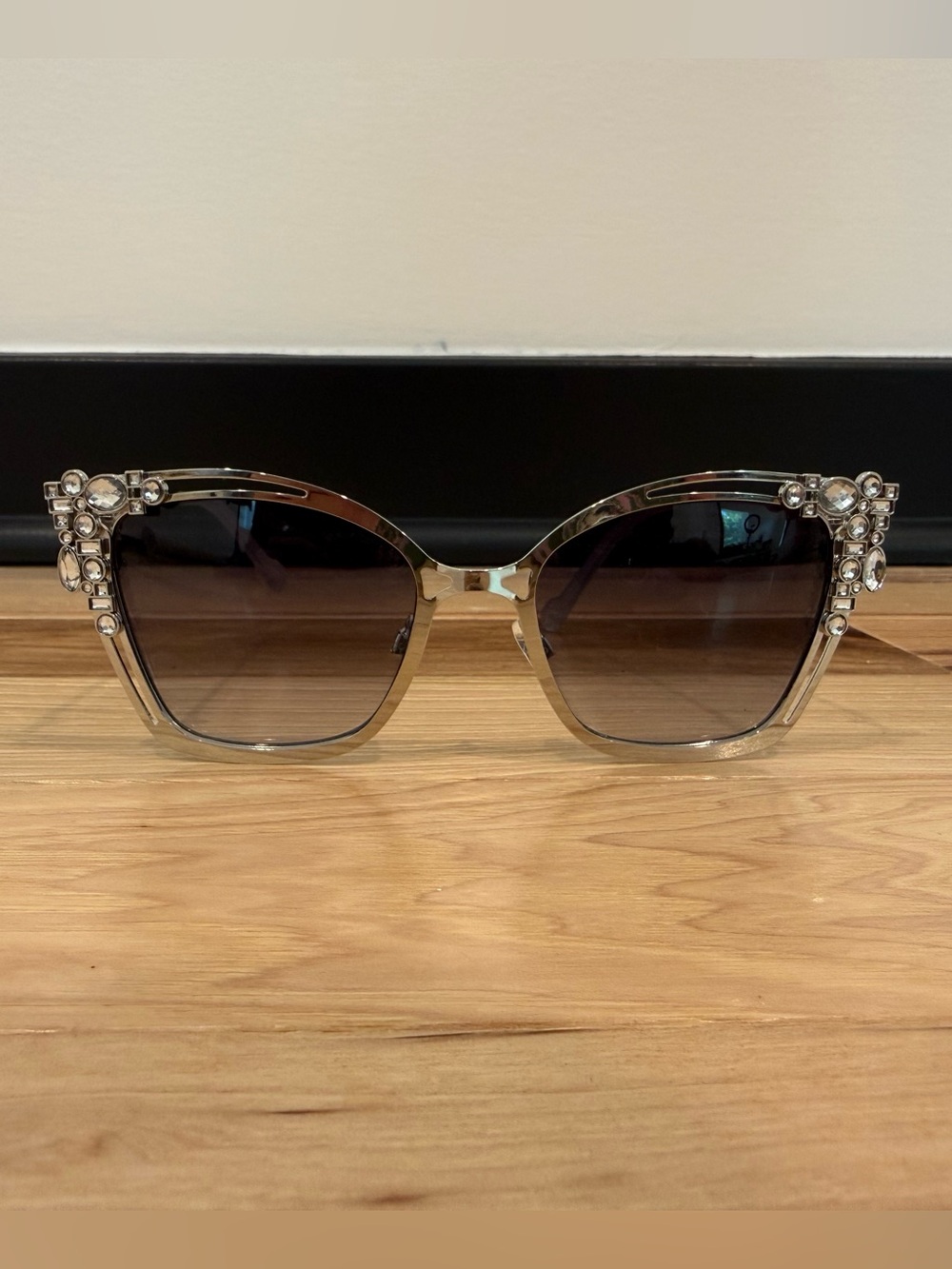 Crystal-Embellished Clear Frame Sunglasses - Women Accessories